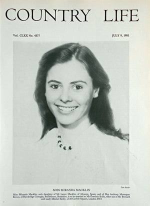 Miss Miranda Macklin Country Life Magazine Portrait July 9, 1981 Vol. CLXX No. 4377