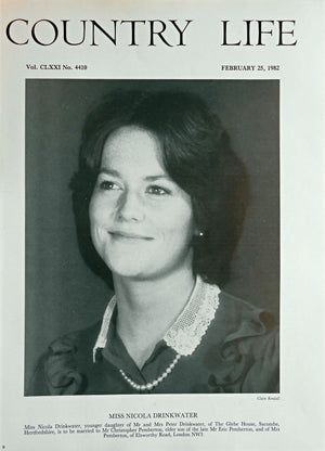 Miss Nicola Drinkwater Country Life Magazine Portrait February 25, 1982 Vol. CLXXI No. 4410 - Copy