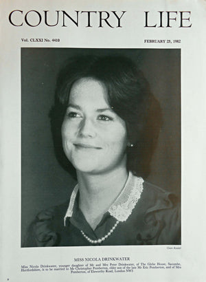 Miss Nicola Drinkwater Country Life Magazine Portrait February 25, 1982 Vol. CLXXI No. 4410