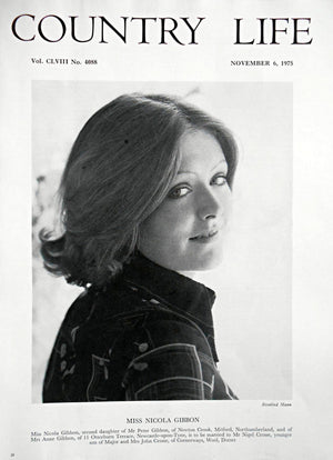 Miss Nicola Gibbon Country Life Magazine Portrait November 6, 1975 Vol. CLVIII No. 4088 - Copy