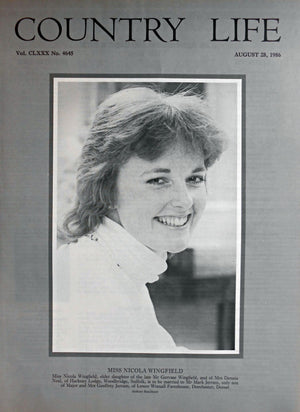 Miss Nicola Wingfield Country Life Magazine Portrait August 28, 1986 Vol. CLXXX No. 4645