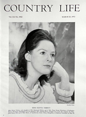 Miss Olivia Tibbitt Country Life Magazine Portrait March 23, 1972 Vol. CLI No. 3902 - Copy