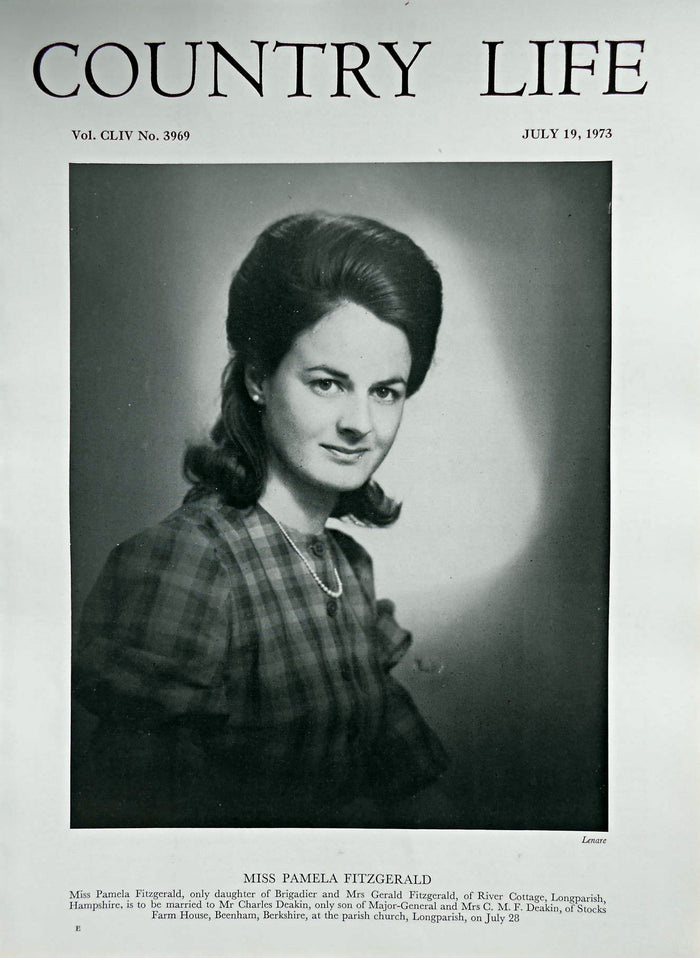 Miss Pamela Fitzgerald Country Life Magazine Portrait July 19, 1973 Vol. CLIV No. 3969