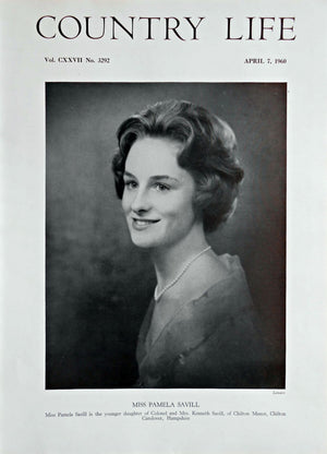 Miss Pamela Savill Country Life Magazine Portrait April 7, 1960 Vol. CXXVII No. 3292