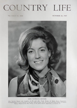 Miss Patricia Bonser Country Life Magazine Portrait October 26, 1967 Vol. CXLII No. 3686