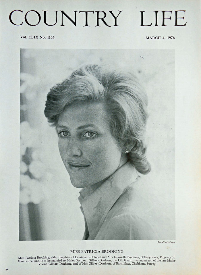 Miss Patricia Brooking Country Life Magazine Portrait March 4, 1976 Vol. CLIX No. 4105