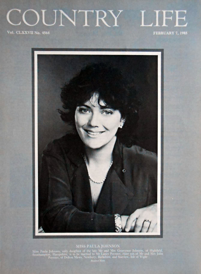 Miss Paula Johnson Country Life Magazine Portrait February 7, 1985 Vol. CLXXVII No. 4564