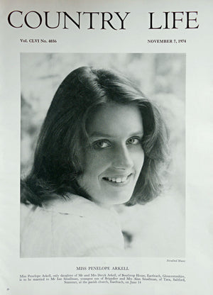 Miss Penelope Arkell Country Life Magazine Portrait November 7, 1974 Vol. CLVI No. 4036 - Copy