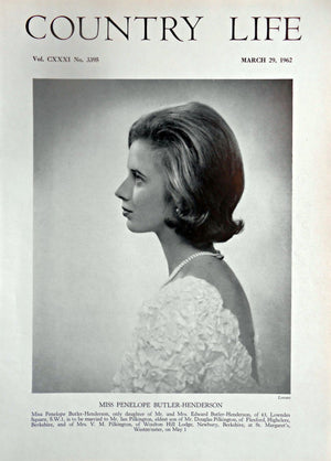Miss Penelope Butler-Henderson Country Life Magazine Portrait March 29, 1962 Vol. CXXXI No. 3395