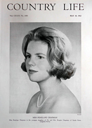 Miss Penelope Chapman Country Life Magazine Portrait May 10, 1962 Vol. CXXXI No. 3401