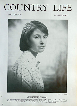 Miss Penelope Feilding Country Life Magazine Portrait October 28, 1976 Vol. CLX No. 4139