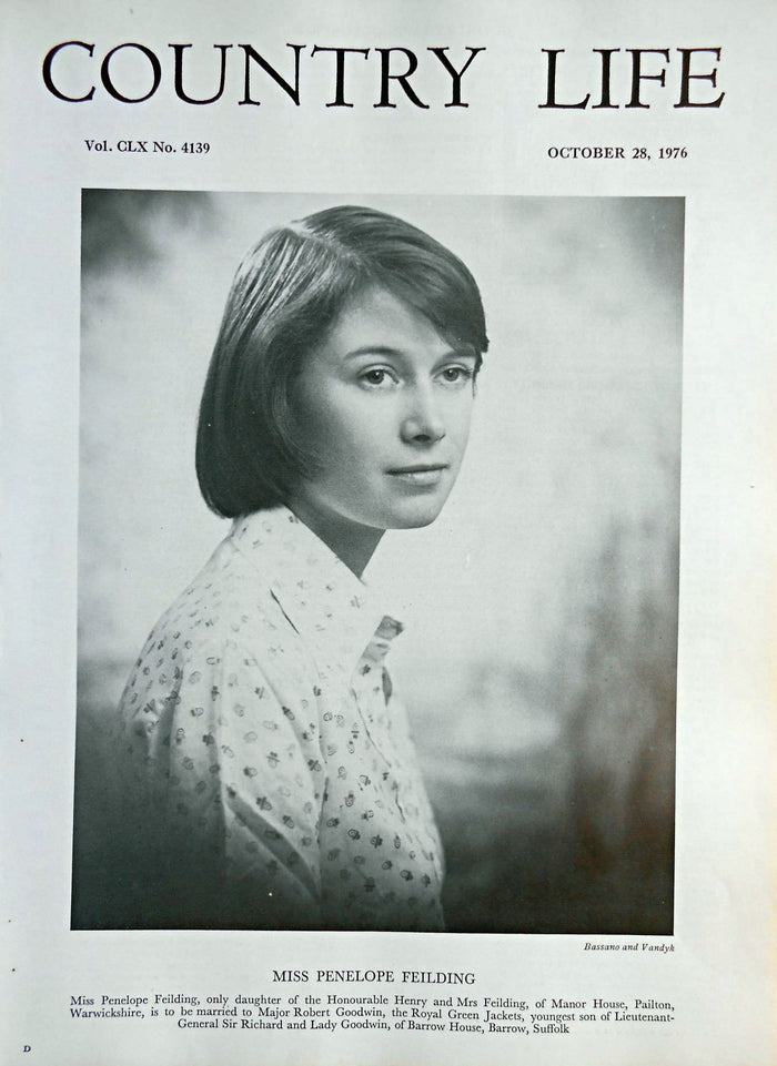 Miss Penelope Feilding Country Life Magazine Portrait October 28, 1976 Vol. CLX No. 4139