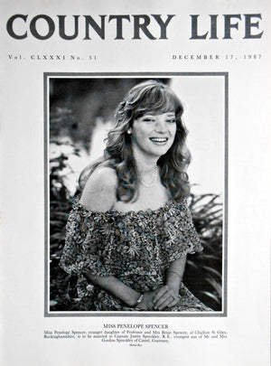 Miss Penelope Spencer Country Life Magazine Portrait December 17, 1987 Vol. CLXXXI No. 51