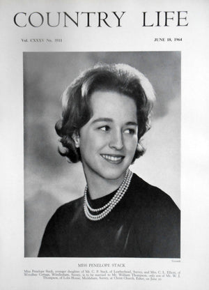 Miss Penelope Stack Country Life Magazine Portrait June 18, 1964 Vol. CXXXV No. 3511 - Copy 2