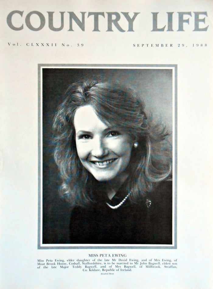 Miss Peta Ewing Country Life Magazine Portrait September 29, 1988 Vol. CLXXXII No. 39