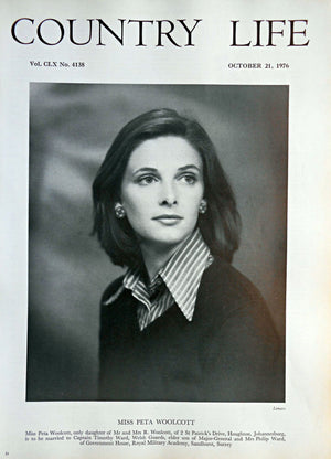 Miss Peta Woolcott Country Life Magazine Portrait October 21, 1976 Vol. CLX No. 4138