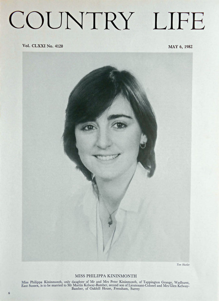 Miss Philippa Kininmonth Country Life Magazine Portrait May 6, 1982 Vol. CLXXI No. 4420