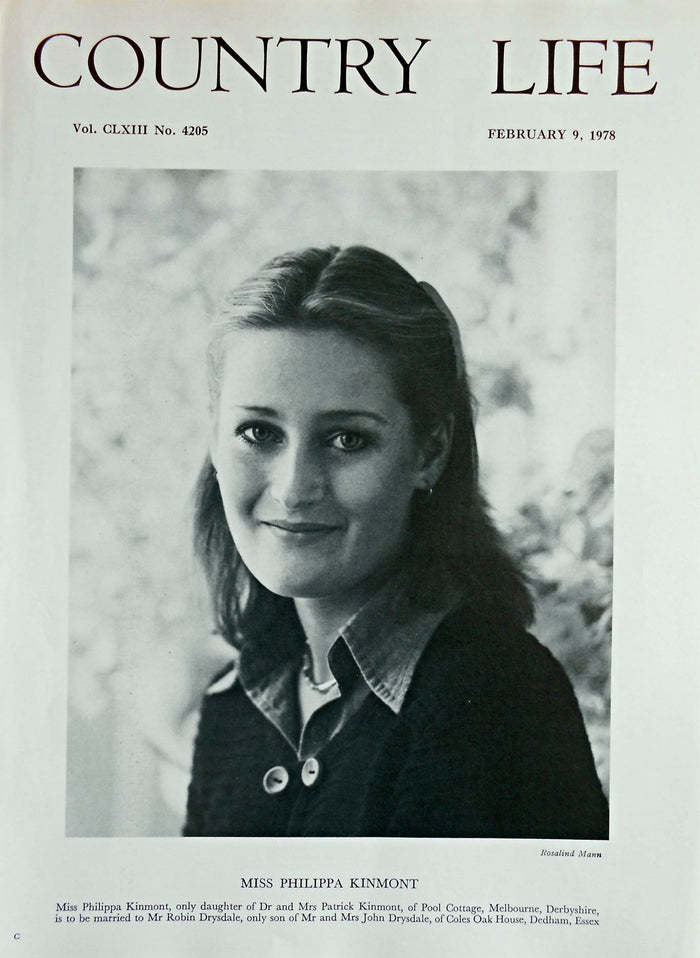 Miss Philippa Kinmont Country Life Magazine Portrait February 9, 1978 Vol. CLXIII No. 4205