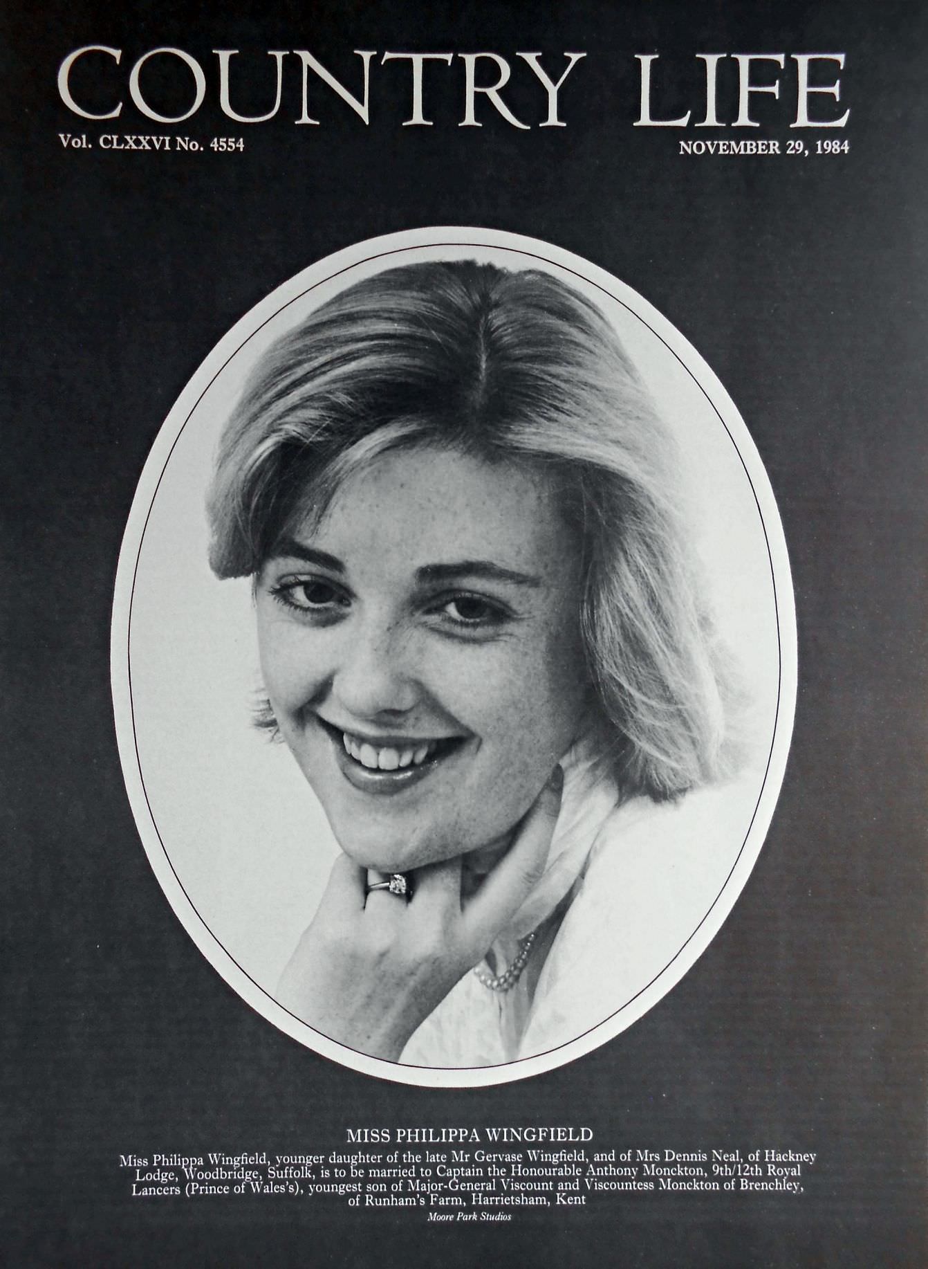 Miss Philippa Wingfield Country Life Magazine Portrait November 29, 1984 Vol. CLXXVI No. 4554