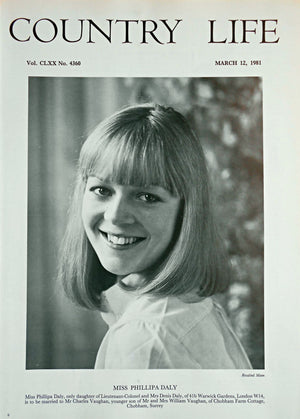Miss Phillipa Daly Country Life Magazine Portrait March 12, 1981 Vol. CLXIX No. 4360