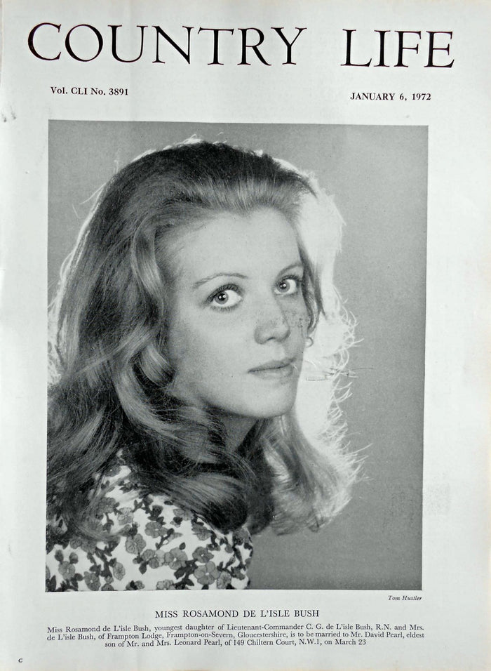 Miss Rosamond de L'isle Bush Country Life Magazine Portrait January 6, 1972 Vol. CLI No. 3891