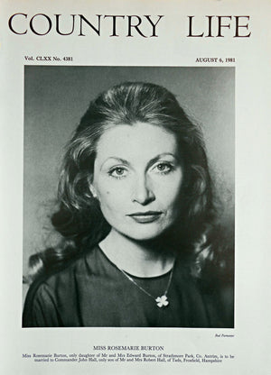 Miss Rosemarie Burton Country Life Magazine Portrait August 6, 1981 Vol. CLXX No. 4381 - Copy
