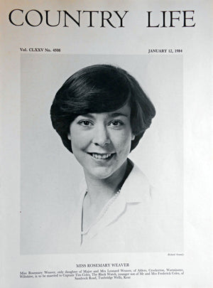 Miss Rosemary Weaver Country Life Magazine Portrait January 12, 1984 Vol. CLXXV No. 4508 - Copy
