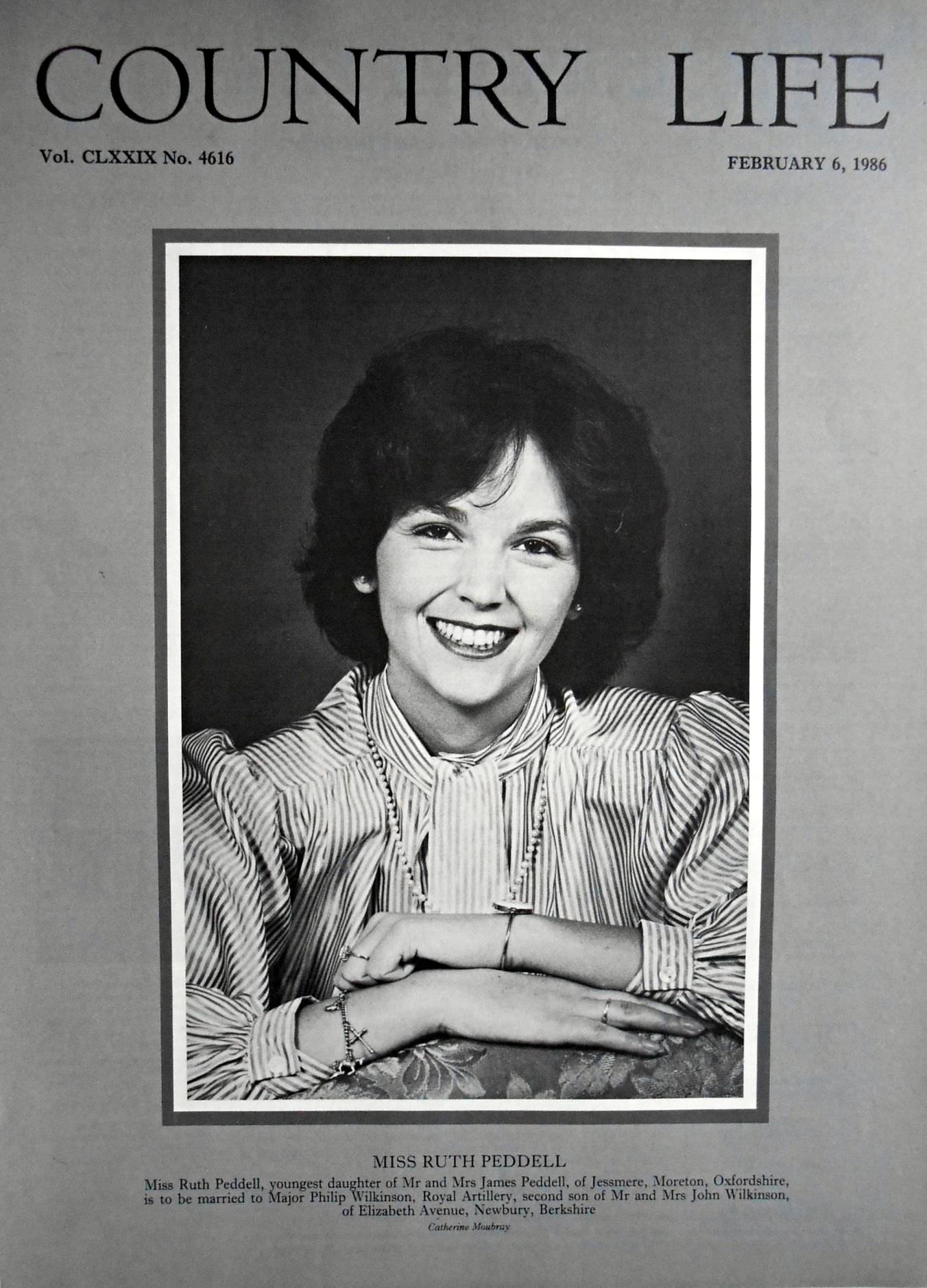 Miss Ruth Peddell Country Life Magazine Portrait February 6, 1986 Vol. CLXXIX No. 4616