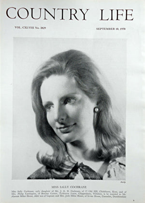Miss Sally Cochrane Country Life Magazine Portrait September 10, 1970 Vol. CXLVIII No. 3829