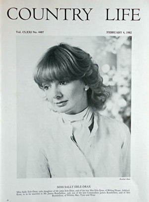 Miss Sally Erle-Drax Country Life Magazine Portrait February 4, 1982 Vol. CLXXI No. 4407