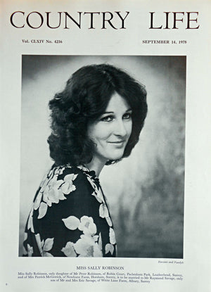 Miss Sally Robinson Country Life Magazine Portrait September 14, 1978 Vol. CLXIV No. 4236 - Copy