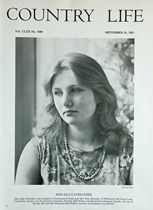 Miss Sally Streather Country Life Magazine Portrait September 24, 1981 Vol. CLXX No. 4388