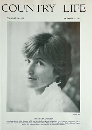 Miss Sara Akroyd Country Life Magazine Portrait October 22, 1981 Vol. CLXX No. 4392 - Copy