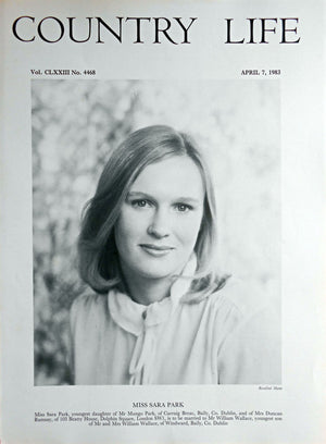 Miss Sara Park Country Life Magazine Portrait April 7, 1983 Vol. CLXXIII No. 4468