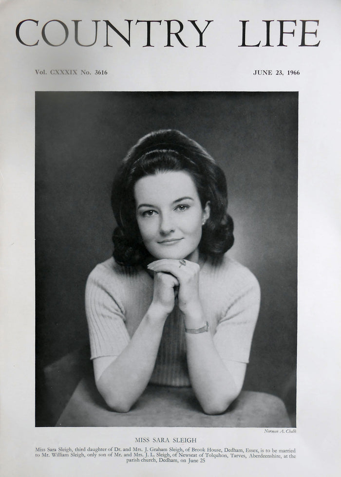 Miss Sara Sleigh Country Life Magazine Portrait June 23, 1966 Vol. CXXXIX No. 3616