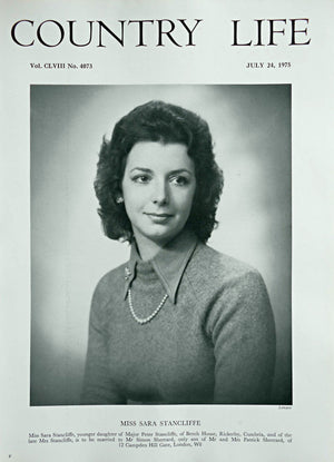 Miss Sara Stancliffe Country Life Magazine Portrait July 24, 1975 Vol. CLVIII No. 4073