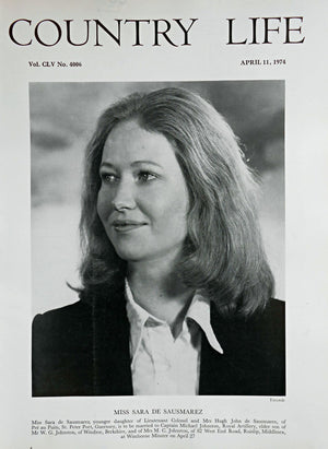 Miss Sara de Sausmarez Country Life Magazine Portrait April 11, 1974 Vol. CLV No. 4006