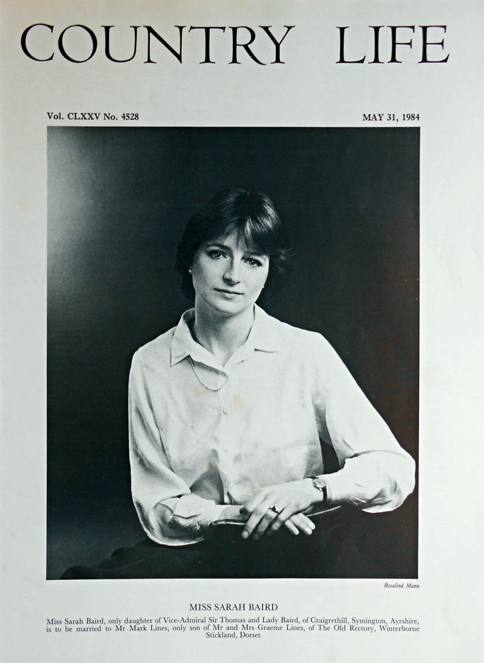 Miss Sarah Baird Country Life Magazine Portrait May 31, 1984 Vol. CLXXV No. 4528