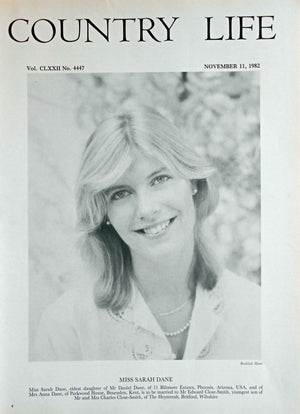 Miss Sarah Dane Country Life Magazine Portrait November 11, 1982 Vol. CLXXII No. 4447