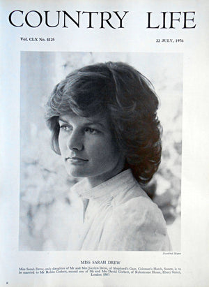 Miss Sarah Drew Country Life Magazine Portrait July 22, 1976 Vol. CLX No. 4125