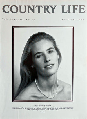 Miss Sarah Flory Country Life Magazine Portrait July 13, 1989 Vol. CLXXXIII No. 28