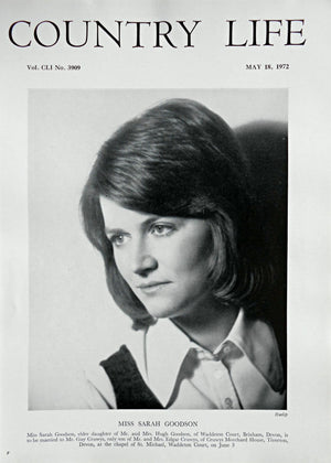 Miss Sarah Goodson Country Life Magazine Portrait May 18, 1972 Vol. CLI No. 3909 - Copy