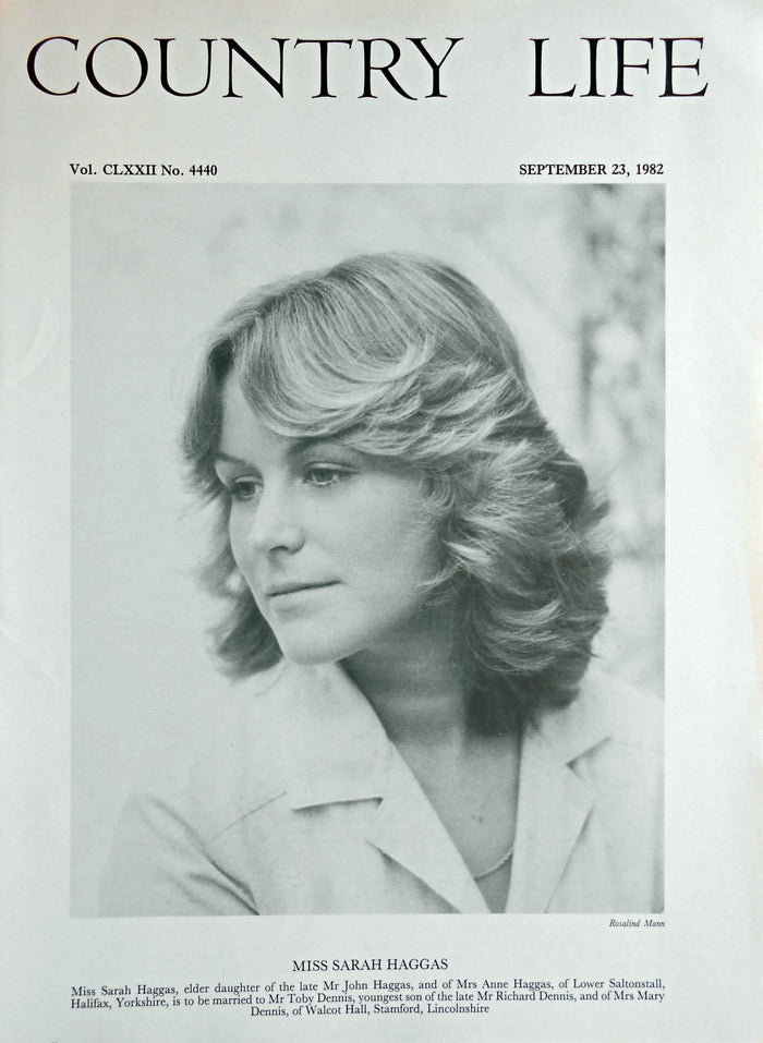 Miss Sarah Haggas Country Life Magazine Portrait September 23, 1982 Vol. CLXXII No. 4440