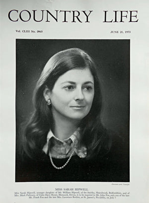 Miss Sarah Hipwell Country Life Magazine Portrait June 21, 1973 Vol. CLIII No. 3965