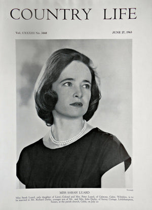Miss Sarah Luard Country Life Magazine Portrait June 27, 1963 Vol. CXXXIII No. 3460