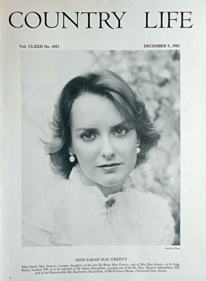 Miss Sarah Mac Greevy Country Life Magazine Portrait December 9, 1982 Vol. CLXXII No. 4451