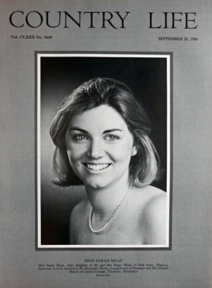 Miss Sarah Mead Country Life Magazine Portrait September 25, 1986 Vol. CLXXX No. 4649
