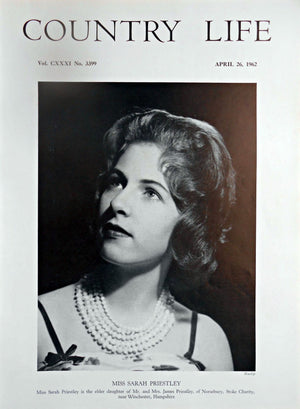 Miss Sarah Priestley Country Life Magazine Portrait April 26, 1962 Vol. CXXXI No. 3399