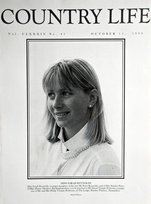 Miss Sarah Reynolds Country Life Magazine Portrait October 11, 1990 Vol. CLXXXIV No. 41