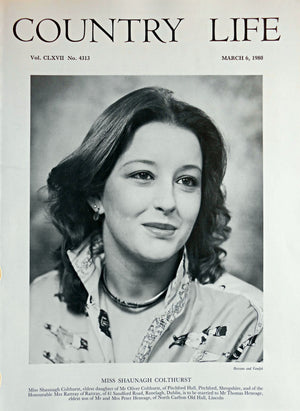Miss Shaunagh Colthurst Country Life Magazine Portrait March 6, 1980 Vol. CLXVII No. 4313